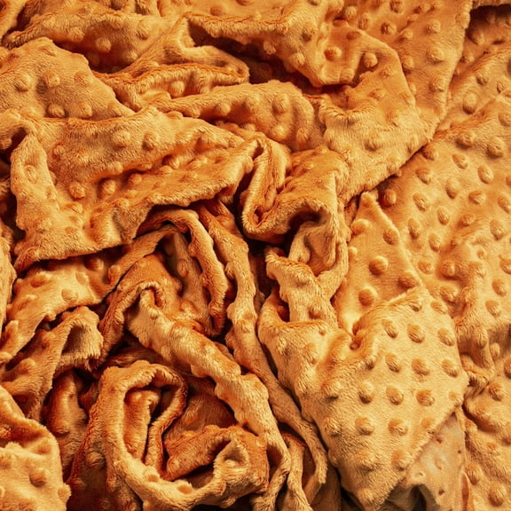 FabricLA Orange Minky Fabric by The Yard | Oeko-TEX Certified Plush Fabric | Soft Minky Dimple Dot Cuddle Fabric | 36" X 60" inches Wide | Baby Blanket, Apparel, Throws | 1 Yards