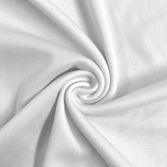 FabricLA Polyester Interlock Knit Fabric - 60" (150 CM) Wide - Mechanical Stretchy Fabric - 70 Denier Knit Fabric - White Polyester Fabric, 1 Yard