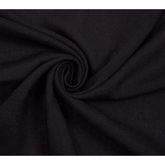 FabricLA Rayon Challis Fabric - 58/60" Inches (150 cm) Wide - Lightweight & Wrinkle Resistant Fabric - Use as Lounge Wear, Jumpsuits, Pajamas, and Skirts - Black Rayon Fabric, 10 Continuous Yards