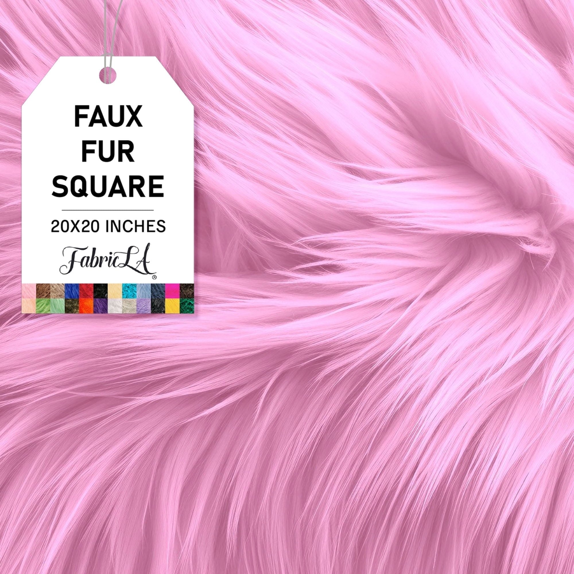 FabricLA Shaggy Faux Fur Fabric - 20" X 20" Inches Pre Cut - Use Fake Fur Fabric for DIY Craft, Fashion Accessory, Home Decoration, Hobby