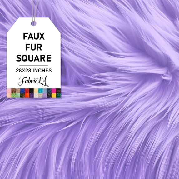 FabricLA Shaggy Faux Fur Fabric - 28" X 28" Inches Pre Cut - Use Fake Fur Fabric for DIY Craft, Fashion Accessory, Home Decoration, Hobby