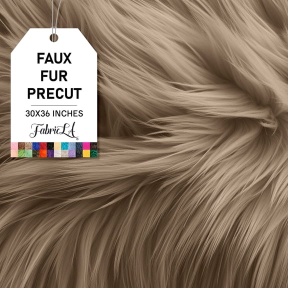 FabricLA Shaggy Faux Fur Fabric - 30" X 36" Inches Pre Cut - Use Fake Fur Fabric for DIY Craft, Fashion Accessory, Home Decoration, Hobby