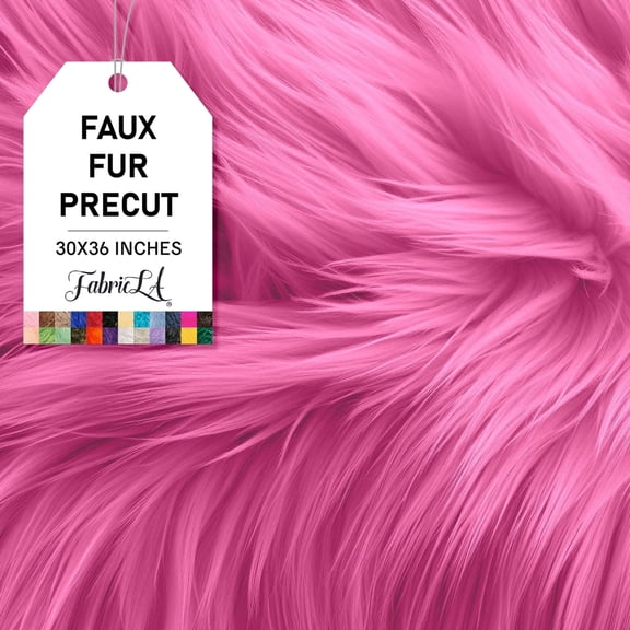 FabricLA Shaggy Faux Fur Fabric - 30" X 36" Inches Pre Cut - Use Fake Fur Fabric for DIY Craft, Fashion Accessory, Home Decoration, Hobby