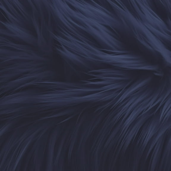 FabricLA Shaggy Faux Fur Square - 4" X 4" Inches Pre-Cut - Use Fake Fur Fabric for DIY, Craft Fur Decoration, Fashion Accessory, Gnome, Hobby - Dark Navy Blue Fur Fabric