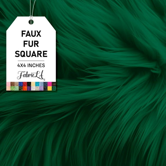 FabricLA Shaggy Faux Fur Fabric - 4" X 4" Inches Pre Cut - Use Fake Fur Fabric for DIY Craft, Fashion Accessory, Home Decoration, Hobby
