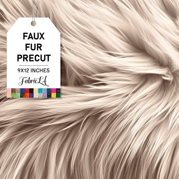 FabricLA Shaggy Faux Fur Fabric - 9" X 12" Inches Pre Cut - Use Fake Fur Fabric for DIY Craft, Fashion Accessory, Home Decoration, Hobby