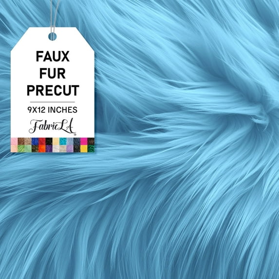 FabricLA Shaggy Faux Fur Fabric - 9" X 12" Inches Pre Cut - Use Fake Fur Fabric for DIY Craft, Fashion Accessory, Home Decoration, Hobby