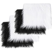 FabricLA Shaggy Faux Fur Fabric Material | 4" X 4" Inches Pre Cut Fur | Use Fake Fur Fabric for DIY Craft, Fashion Accessory, Home Decoration, Hobby