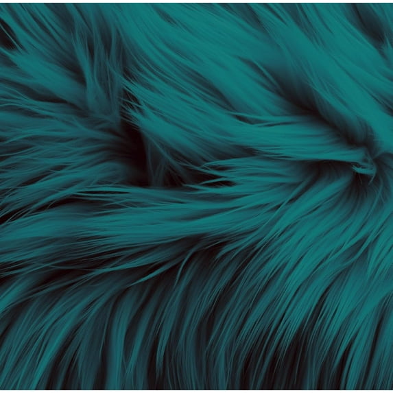 FabricLA | Shaggy Faux Fur Fabric Remnant Scraps | Precut Pieces, Odd Bits and Ends | 1 LB Bag Assortment | 2-2.5 Inch Pile | DIY Arts & Craft, Patches, Fashion Décor and Accessories | Dk Teal