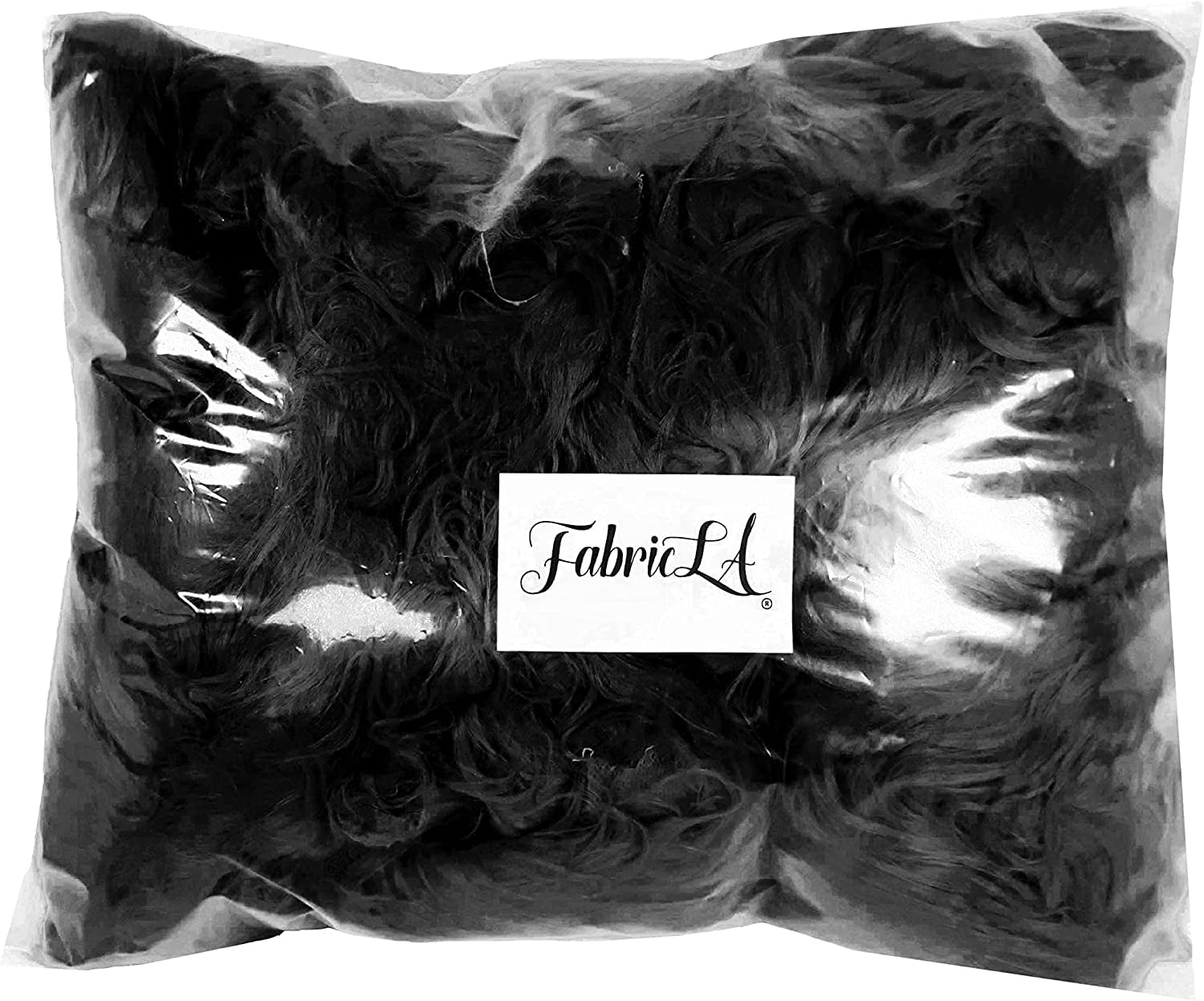 FabricLA Shaggy Faux Fur Fabric Scrap Bag - Acrylic Craft Fabric 16 oz Bag  - Artificial Fur Like Material - White 