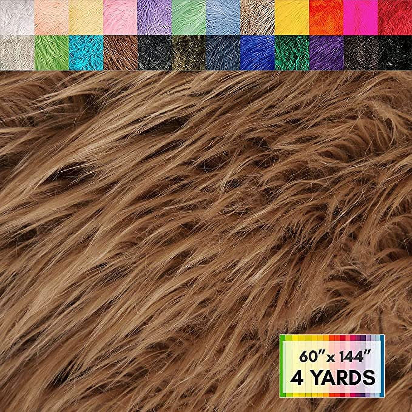 FabricLA Shaggy Faux Fur Fabric by The Yard - 36 x 60 Inches (90 cm x 150  cm) - Craft Furry Fabric for Sewing Apparel, Rugs, Pillows, and More 