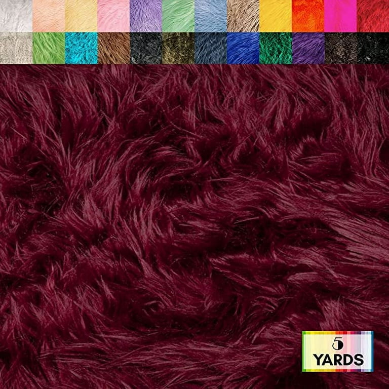 FabricLA Shaggy Faux Fur Fabric by The Yard - 180 x 60 Inches (455 cm x  150 cm) - Craft Furry Fabric for Sewing Apparel, Rugs, Pillows, and More 