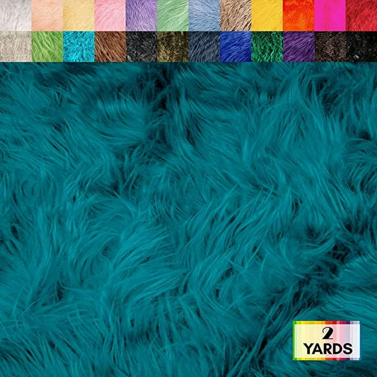 FabricLA Shaggy Faux Fur Fabric by The Yard - 72 x 60 Inches (180 CM x  150 CM) - Craft furry fabric for Sewing Apparel, Rugs, Pillows, and More 