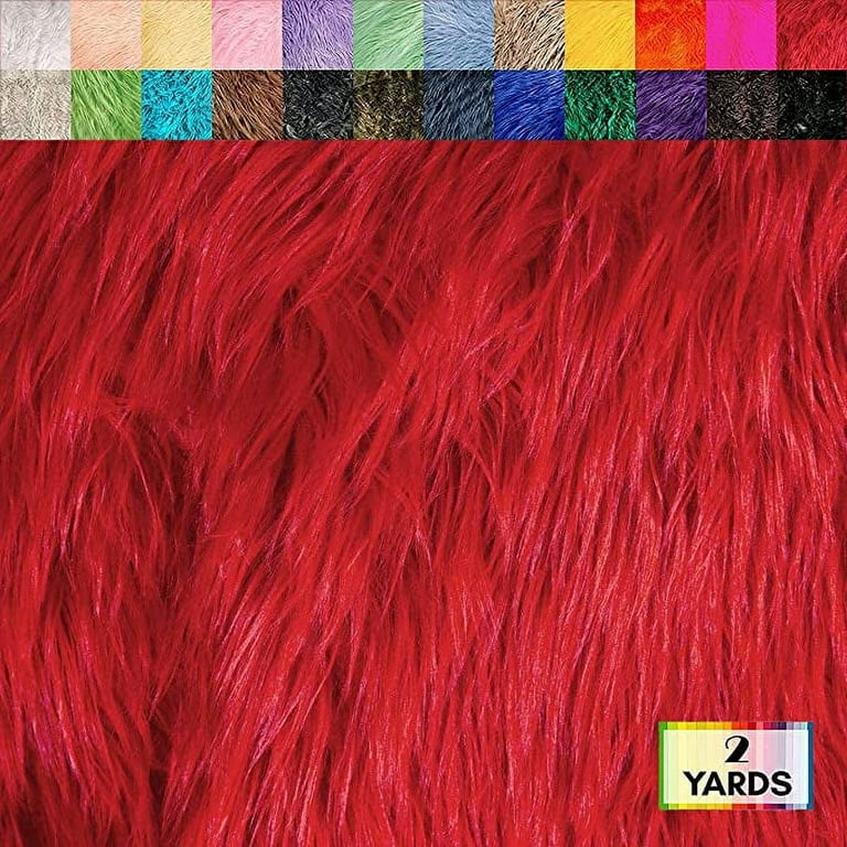 FabricLA Shaggy Faux Fur Fabric by The Yard - 72 x 60 Inches (180 cm x  150 cm) - 2.5 Inch Pile Length - Craft Furry Fabric for Sewing Apparel,  Rugs