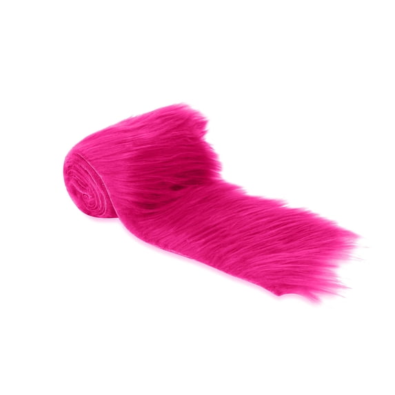 FabricLA Fuchsia Shaggy Plush Faux Fur Strips - Craft Fur for Gnomes, Cosplay, and DIY Projects | 2" X 60"