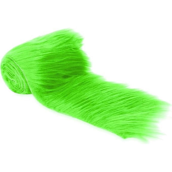 FabricLA Shaggy Faux Fur Fabric Trim 60 x 2 inch Ribbon - Lime