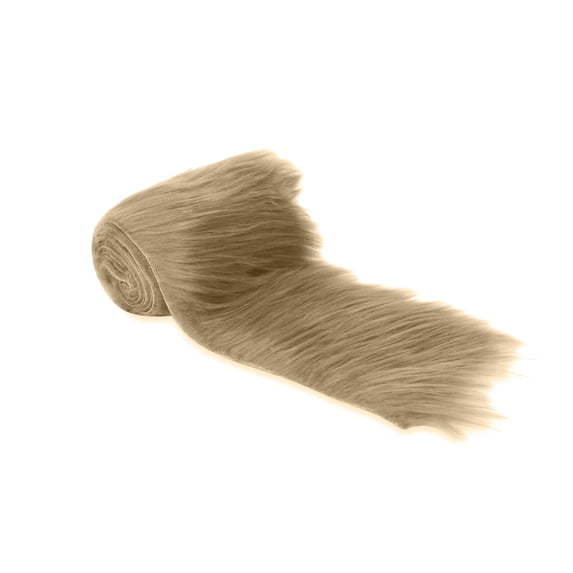 FabricLA Latte Shaggy Plush Faux Fur Strips - Craft Fur for Gnomes, Cosplay, and DIY Projects | 4" X 60"