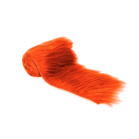 FabricLA Orange Shaggy Plush Faux Fur Strips - Craft Fur for Gnomes, Cosplay, and DIY Projects | 8" X 60"