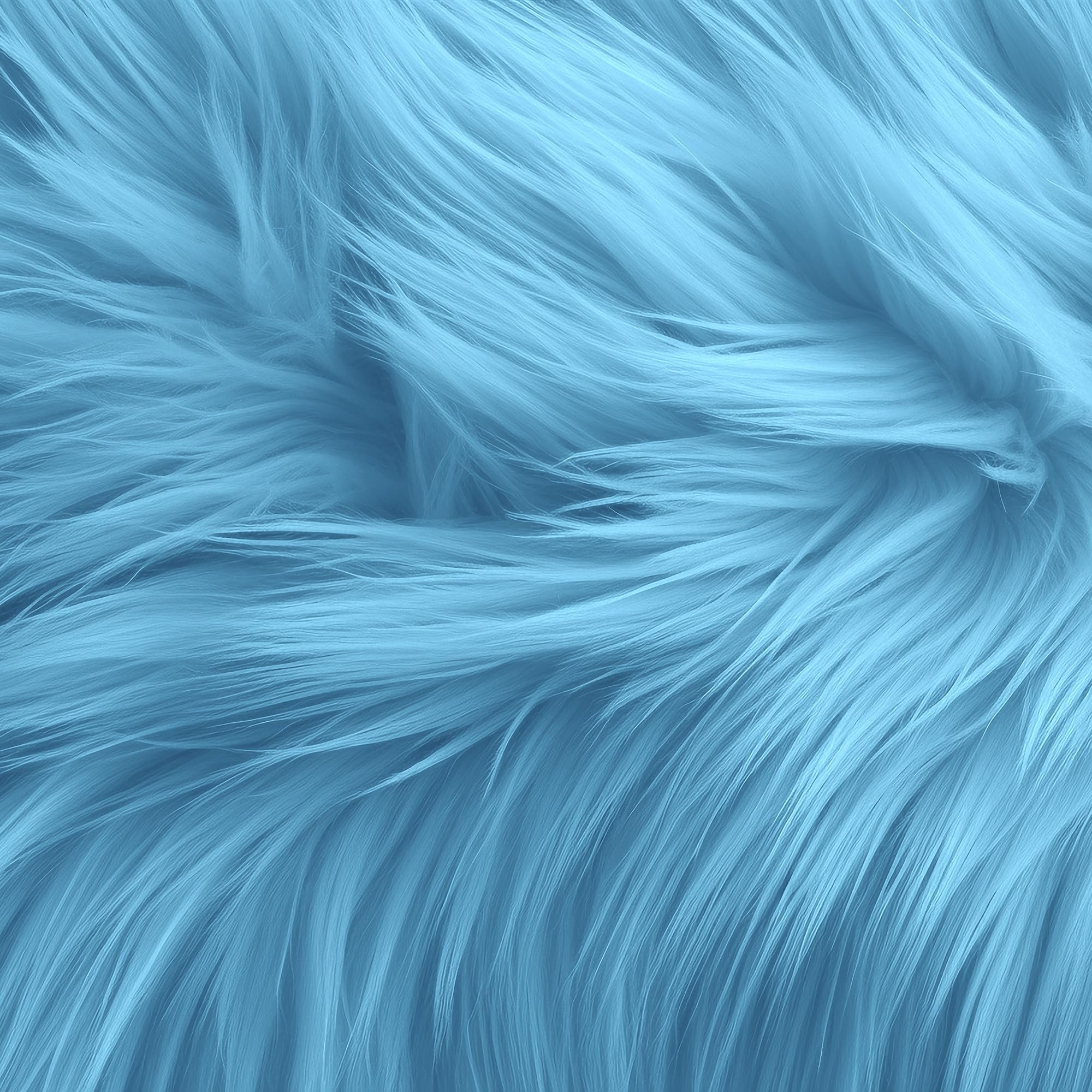 FabricLA Shaggy Faux Fur Square - 12" X 18" Inches Pre-Cut - Use Fake Fur Fabric for DIY, Craft Fur Decoration, Fashion Accessory, Gnome, Hobby - Baby Blue Fabric