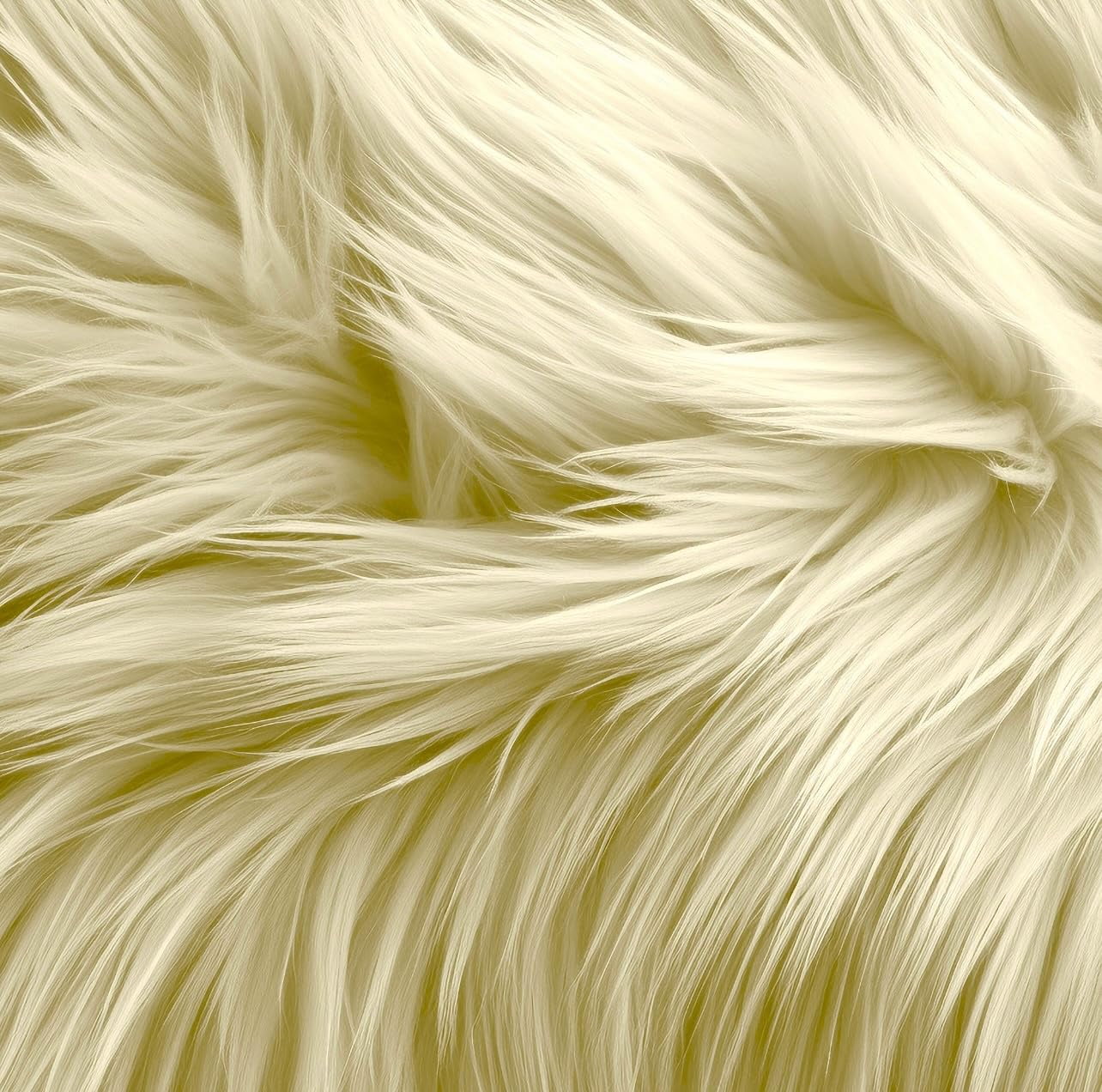 FabricLA Shaggy Faux Fur Square - 12" X 18" Inches Pre-Cut - Use Fake Fur Fabric for DIY, Craft Fur Decoration, Fashion Accessory, Gnome, Hobby - Banana
