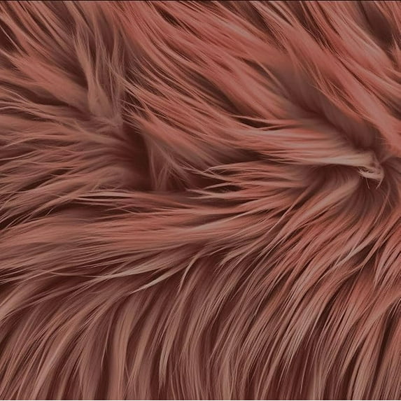 FabricLA Shaggy Faux Fur Square - 30" X 30" Inches Pre-Cut - Use Fake Fur Fabric for DIY, Craft Fur Decoration, Fashion Accessory, Gnome, Hobby - Mocha Mousse Fur Fabric