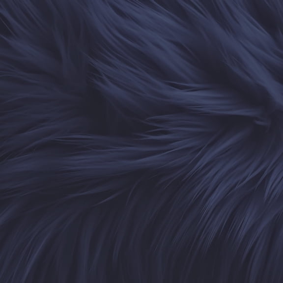 FabricLA Shaggy Faux Fur Square - 8" X 8" Inches Pre-Cut - Use Fake Fur Fabric for DIY, Craft Fur Decoration, Fashion Accessory, Gnome, Hobby - Dark Navy Blue Fur Fabric