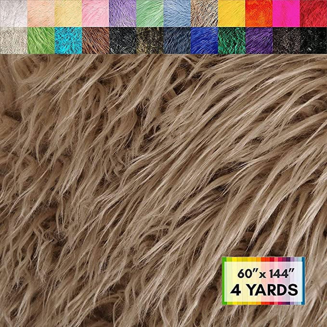 FabricLA Shaggy Faux Fur by The Yard | 108 inch x 60 inch | Craft & Hobby Supply for DIY Coats, Home Decor, Apparel, Vests, Jackets, Rugs, Throw
