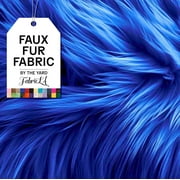 FabricLA Shaggy Faux Fur by The Yard | 36" x 60" | Craft & Hobby Supply for DIY Coats, Home Decor, Apparel, Vests, Jackets, Rugs, Throw Blankets, Pillows | Royal Blue, 1 Yard