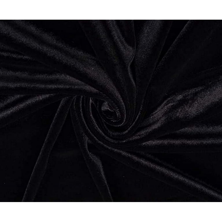 FabricLA Stretch Velvet Fabric - 58/60 Inches (150 CM) Wide - 90%  Polyester & 10% Spandex - Perfect for Sewing, Apparel, Craft - Black, 5  Continuous Yards 