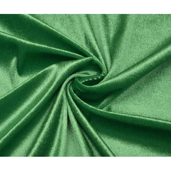 FabricLA Stretch Velvet Fabric - 58/60" Inches (150 CM) Wide - 90% Polyester & 10% Spandex - Perfect for Sewing, Apparel, Costume, Craft - Kelly Green, 2 Continuous Yards