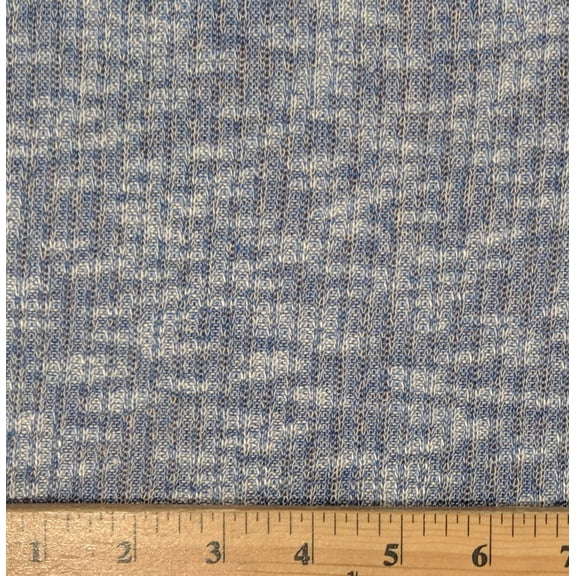 FabricLA Sweater Knit Slub 2 by 2 Knitted Hacci Fabric - Poly Rayon Spandex Knit Fabric - 45" Inches (115 CM) Wide - Wrinkle Free Fabric by The Yard - Blue, 10 Continuous Yards