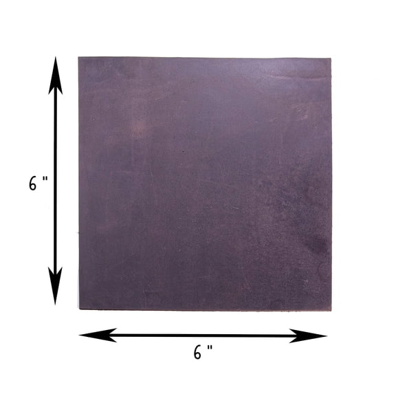 FabricLA Tooling Leather Squares | Crafting Heavy Weight Full Grain Cowhide (2.8-3.00mm) 6X6 - Brown