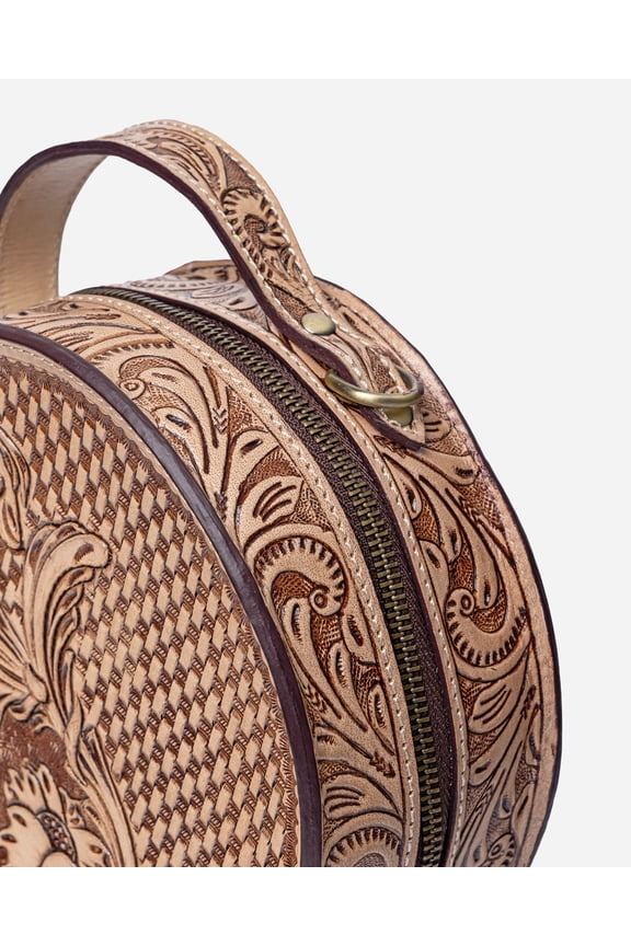 "Amoré Handcrafted Leather Crossbody – Mexican Hippie Chic Gift for Her"Hand Tooled Leather Crossbody Bag