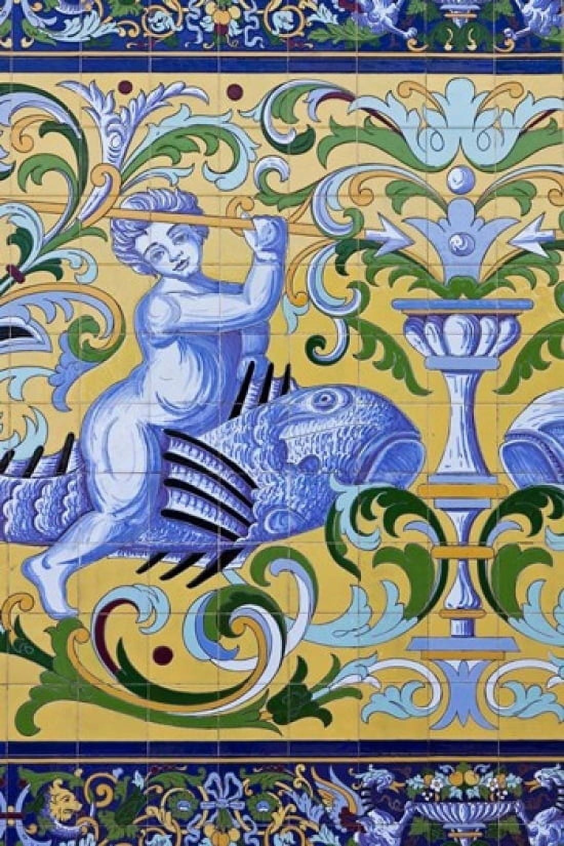 Fabrica de Hielo Tile Sanlucar de Barrameda Spain Canvas Art - Walter Bibikow DanitaDelimont (18 x 24)