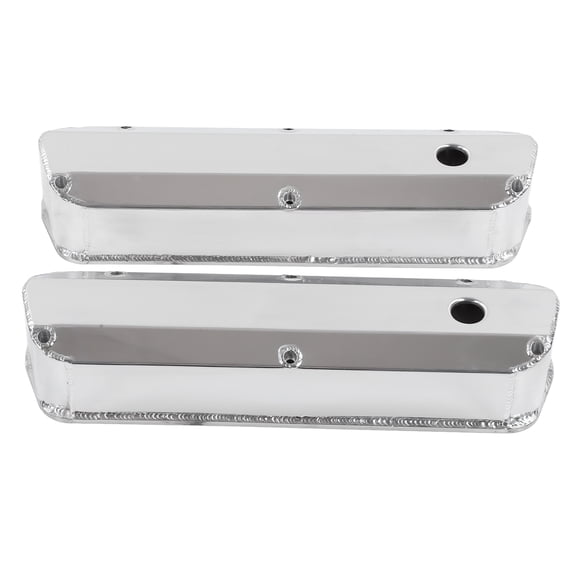 Fabricated Satin Aluminum Valve Covers Car Engine Accessories Set 2pcs Premium Heavy-Duty Engine Valve Covers Pack Compatible with Ford Small Block SBF 289 302 351W (55.00 x 29.00 x 11.00 inches)
