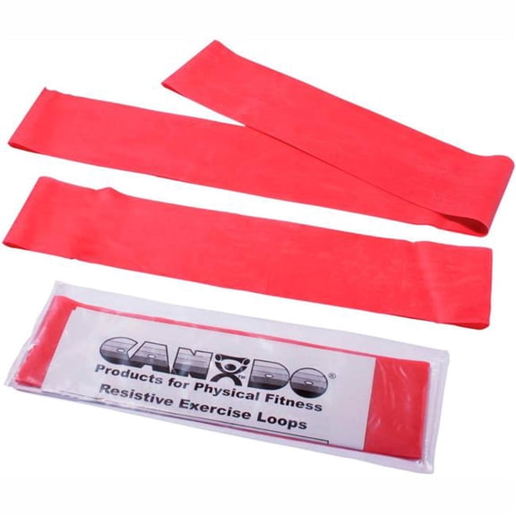 Fabrication B2188721 10, 15 & 30 in. CanDo Exercise Band Loop Exerciser - Red - 3 Piece