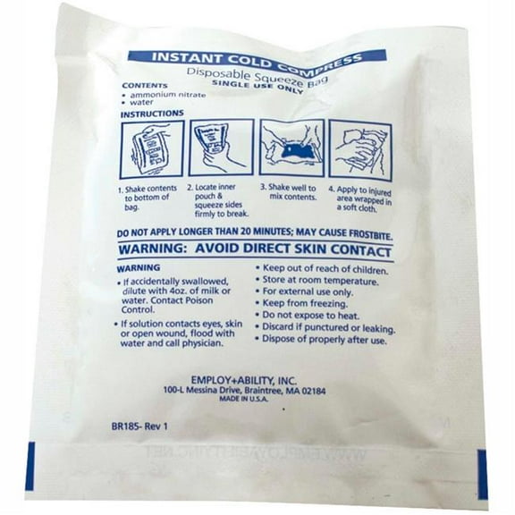 Fabrication B2194150 4 x 6 in. Relief Pak Instant Cold Compress - Small - White - Case of 12