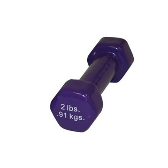 Fabrication Enterprises 10-0551 2 lbs Color-Coded Vinyl Coated Iron Dumbbell, Violet