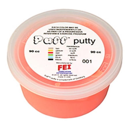 Fabrication Enterprises 10-1412 90cc Puff Lite Color-Coded Exercise Putty, Soft, Red