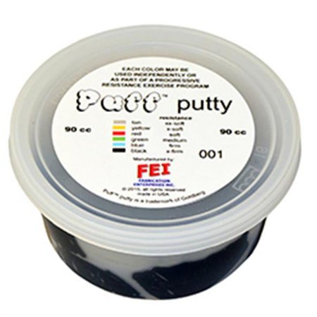Fabrication Enterprises 10-1415 90cc Puff Lite Color-Coded Exercise Putty, X-Firm, Black