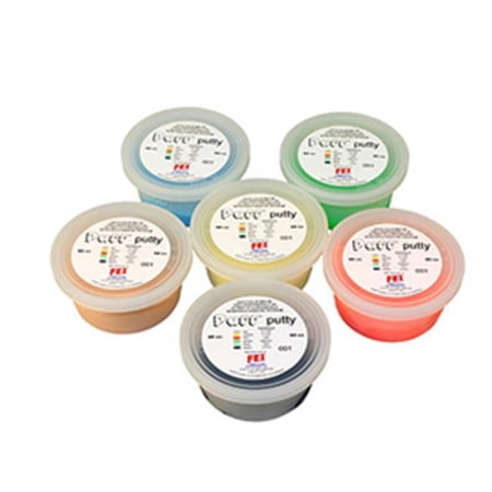 Fabrication Enterprises 10-1416 90cc Puff Lite Color-Coded Exercise Putty - Set of 6