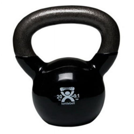 Fabrication Enterprises 10-3195 Cando Kettlebell, Vinyl-Coated, Black - 20 lbs
