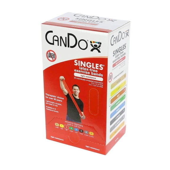 Fabrication Enterprises 10-5742 30 Piece Cando Exercise Band 5 ft. Singles Dispenser, Red