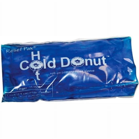 Fabrication Enterprises 11-1530-20 Relief Pak Cold-Hot Donut Compression Sleeve, Finger - Pack of 20