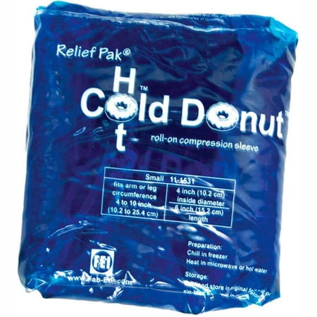 Fabrication Enterprises 11-1531-10 Relief Pak Cold-Hot Donut Compression Sleeve, Small - Pack of 10
