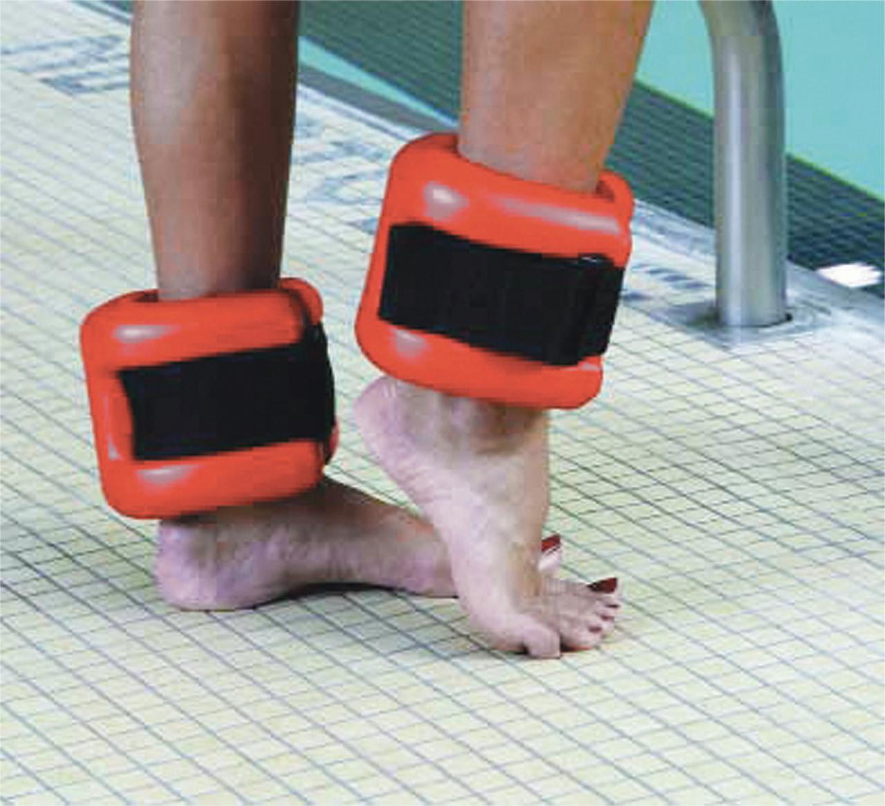 Fabrication Enterprises Aqua Dumbbells, Adjustable Ankle Cuffs, Pair, Red