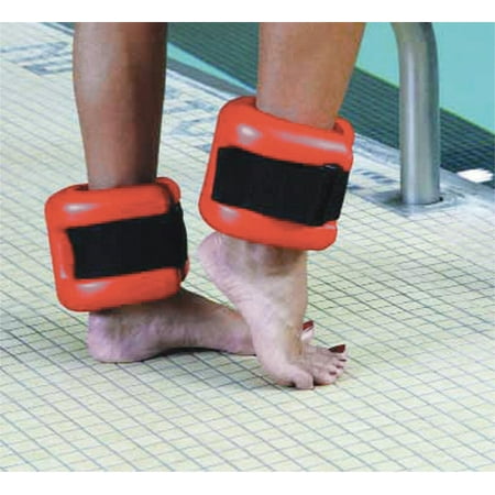 Fabrication Enterprises Aqua Dumbbells, Adjustable Ankle Cuffs, Pair, Red