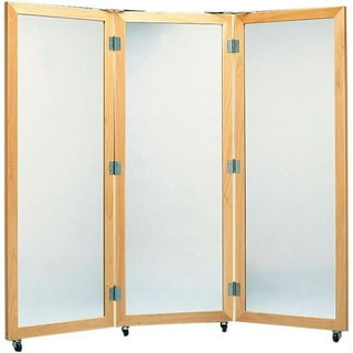 Glass mirror, mobile caster base, 3-panel mirror, 22 Glass mirror, mobile caster base, 3-panel mirror, 22