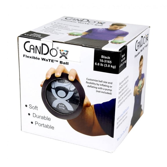 Fabrication Enterprises CanDo 6.6 lbs Hand-Held Weighted Medicine Ball, Black