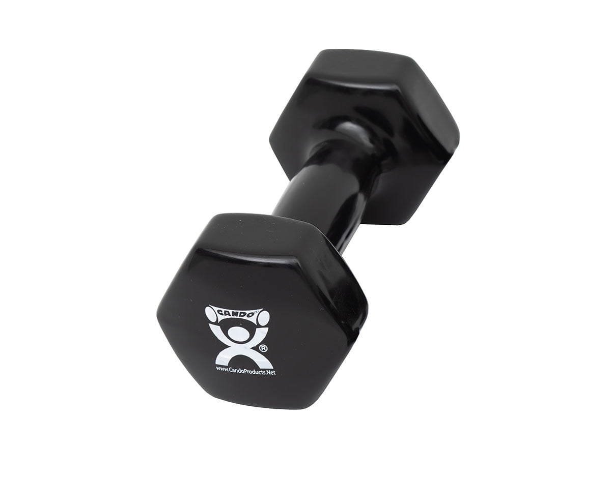 Fabrication Enterprises Vinyl-Coated Iron Dumbbell, Black, 8 lbs